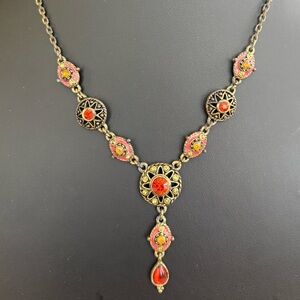 Avon By Nina Ricci rhinestone lariat drop necklace